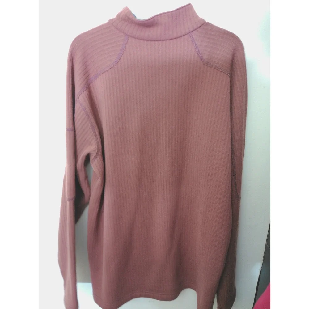 Columbia Quarter Zip Fleece Pullover Mens XXL Rust Red  Ribbed Texture
